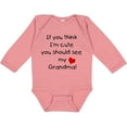 thumbnail image 3 of Inktastic If You Think I'm Cute You Should See My Grandma Boys or Girls Long Sleeve Baby Bodysuit, 3 of 5