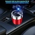 thumbnail image 4 of Tgbvmt Automotive Ashtray Metal Inner Liner LED Light Flame Retardant One Click Open Car Ashtray Convenient Clean Safe Stylish Car Interior Accessory for Vehicle Smokers Auto Table Desk Storage, 4 of 7