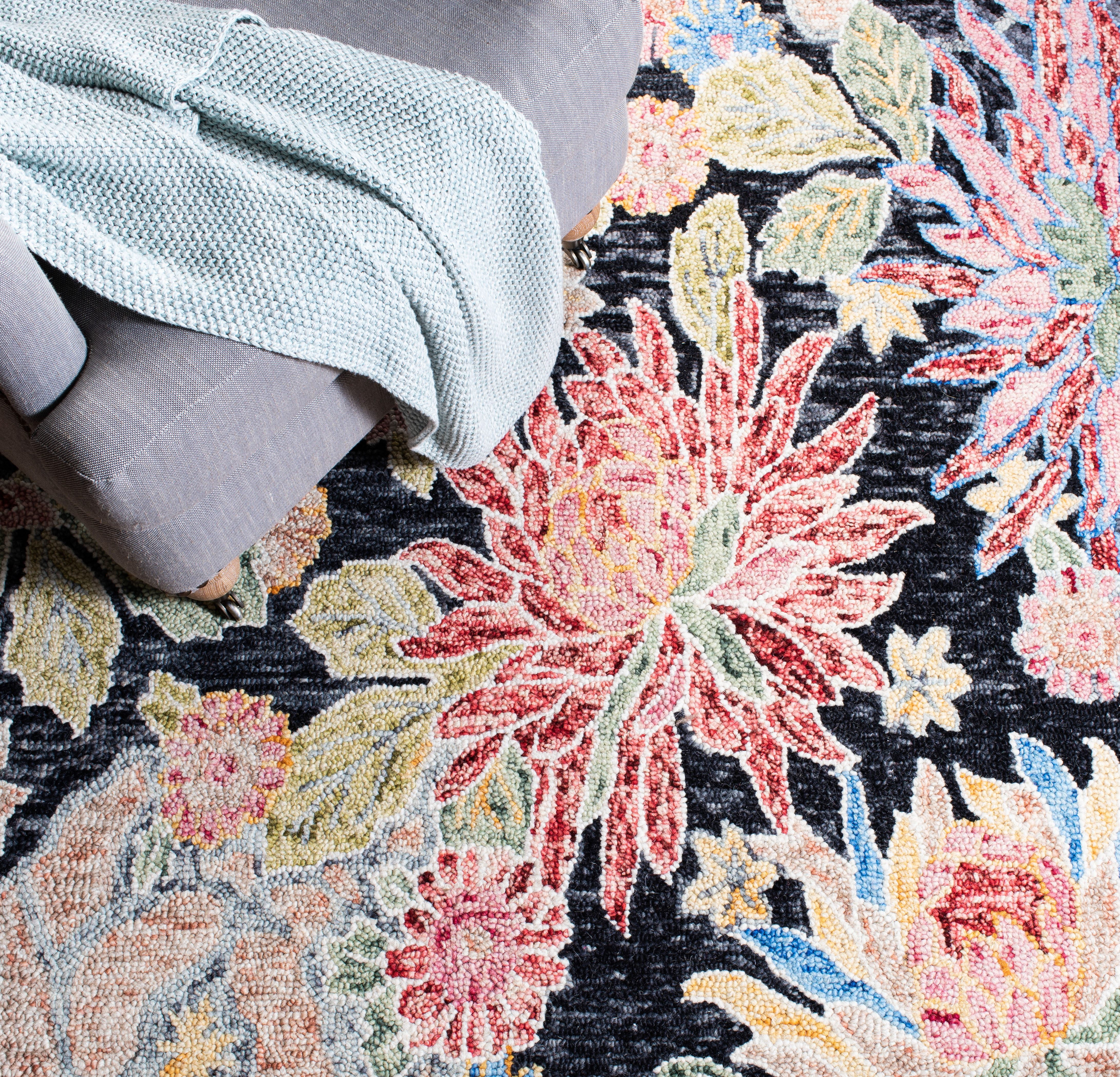 Safavieh Jardin Dahila Floral Area Rug, Charcoal/Red, 5' x 8'