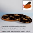 thumbnail image 4 of Broom Cool Round Microfiber Leather Coasters 6PCS - 11x11 cm/4.3x4.3 in - Set of Stylish Drink Mats for Home and Office, 4 of 6