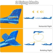 TiokMc Foam Airplane Launcher Toy Set, 3 Pack Catapult Planes with 2 Flight Modes and Stickers, Outdoor Flying Toys for Kids Boys Girls Ages 4-10