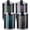 4 pack-black-10&12oz, variant on 2 Pack Bathroom Jars with Lids Set for Cotton Swabs, Balls, Pads, Floss Picks,10oz-12oz Plastic Canisters Restroom Bedroom Vanity Organizer(Black)