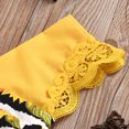 thumbnail image 4 of Combinaison Sans Manches en Dentelle à Imprimé Tournesol pour Bébés Filles, Justaucorps Robe + Bandeau, 4 of 9