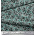 thumbnail image 2 of Soimoi Rayon Crepe Fabric Leaves & Floral Block Fabric Prints by Yard 46 Inch Wide, 2 of 3