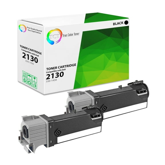 TCT 2130 Black Toner Cartridge 2 Pack - Premium Compatible Replacement for Dell 3301436 330-1436 2130K Black