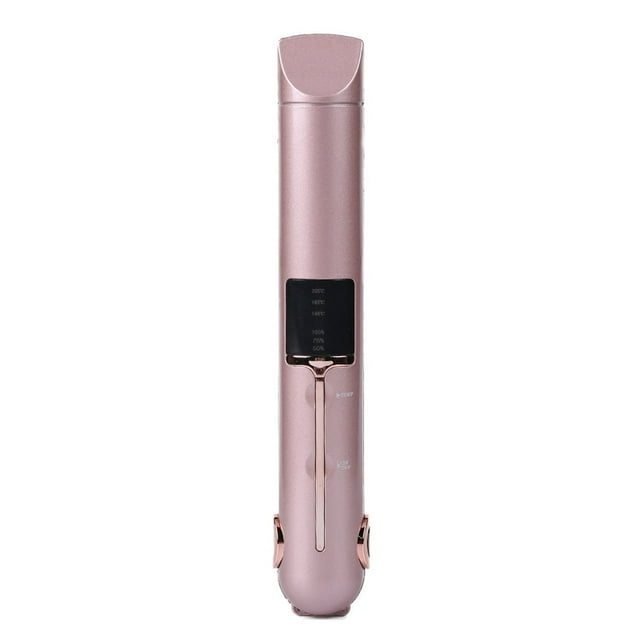 Cordless Hair Straightener Curler Fast Heating Thermal Flat Iron (Pink)