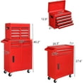 thumbnail image 5 of Ktaxon 2 in 1 Rolling Tool Chest Storage Cabinet, Mechanic Tool Organizer Box, w/5 Drawers, Red, 5 of 8