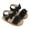 Black, variant on Otqutp Summer Sandals for Kids Baby Toddler Girls PU Leather Soft Open Toe Summer Sandals Flower Princess Flat Shoes for Summer Flat Sole Shoes