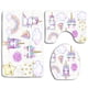 thumbnail image 1 of ABPHQTO Fiesta Unicornio Encantadora Juego de alfombras de baño de 3 piezas Alfombra de baño Alfombra de contorno y tapa de inodoro ABPHQTO Cont-CHAPPLE-38291, 1 of 2