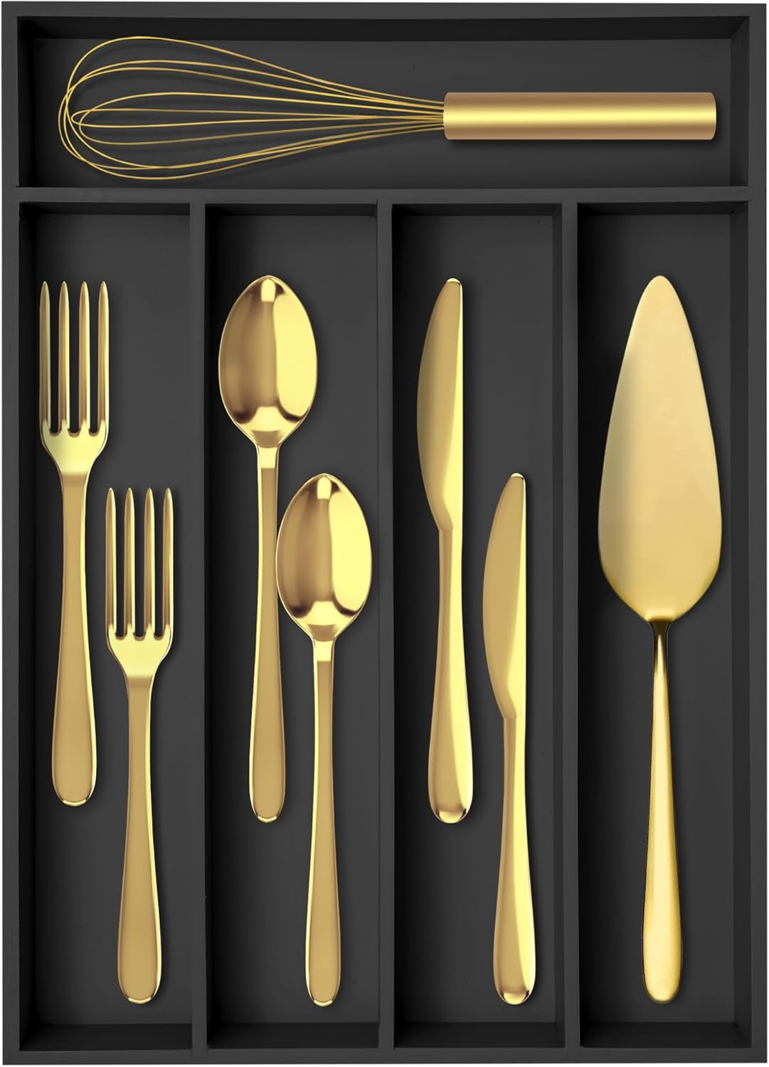 Silverware Organizer Acacia Kitchen Drawer Organizer Utensil Organizer Silverware Holder Cutlery Organizer in drawer Flatware Organizer Tray (Acacia 7 Slots)