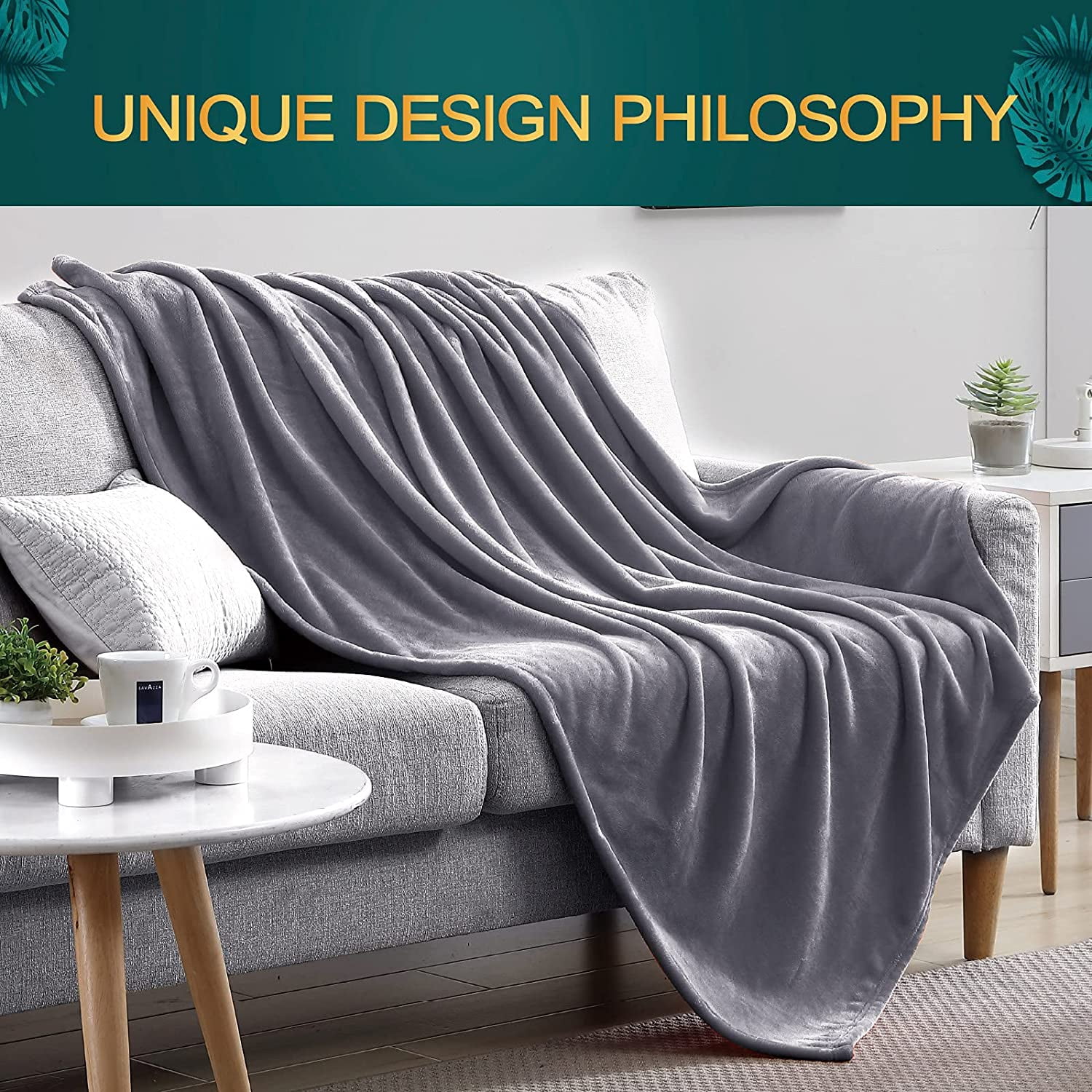 Iguohao Fleece Blanket Twin Size 60x80 Dark Grey Plush Fuzzy Lightweight Throw Super Soft Microfiber Flannel Nap Blankets For Couch Bed Sofa Ultr