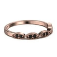 thumbnail image 3 of 0.12 ct Wedding Band 18K Rose Gold Over Silver Diamond Ring, 3 of 4