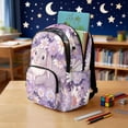 thumbnail image 3 of Jeiento Cute Rabbit 17 Inch Large Capacity Backpack for Kids 4-Piece Set Daisy Lunch Bag Pencil Case Water Bottle Holder Lightweight Schoolbag for Boys Girls, Purple, 3 of 7