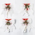 thumbnail image 1 of 4 Pack Noeud Décoratif Arbre de Noël Paillettes Noeuds d'Arc Ornement avec des Arcs Rouges de Pomme de Pin pour Couronne Guirlande Treetopper Fête de Noël (Rouge), 1 of 2