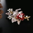thumbnail image 4 of PAMINGONO Elegant Flower Brooch Pin with Rhinestones Sparkling Design for Women’s Accessories and Special Occasions, 4 of 5