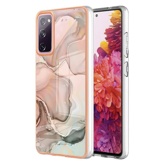Slim Case for Samsung Galaxy S20 FE Compatible with MagSafe Wireless Charging Case, Marble Pattern Slim Lightweight Soft Silicone Shockproof Non-Yellowing Protective Cover,Rosegold