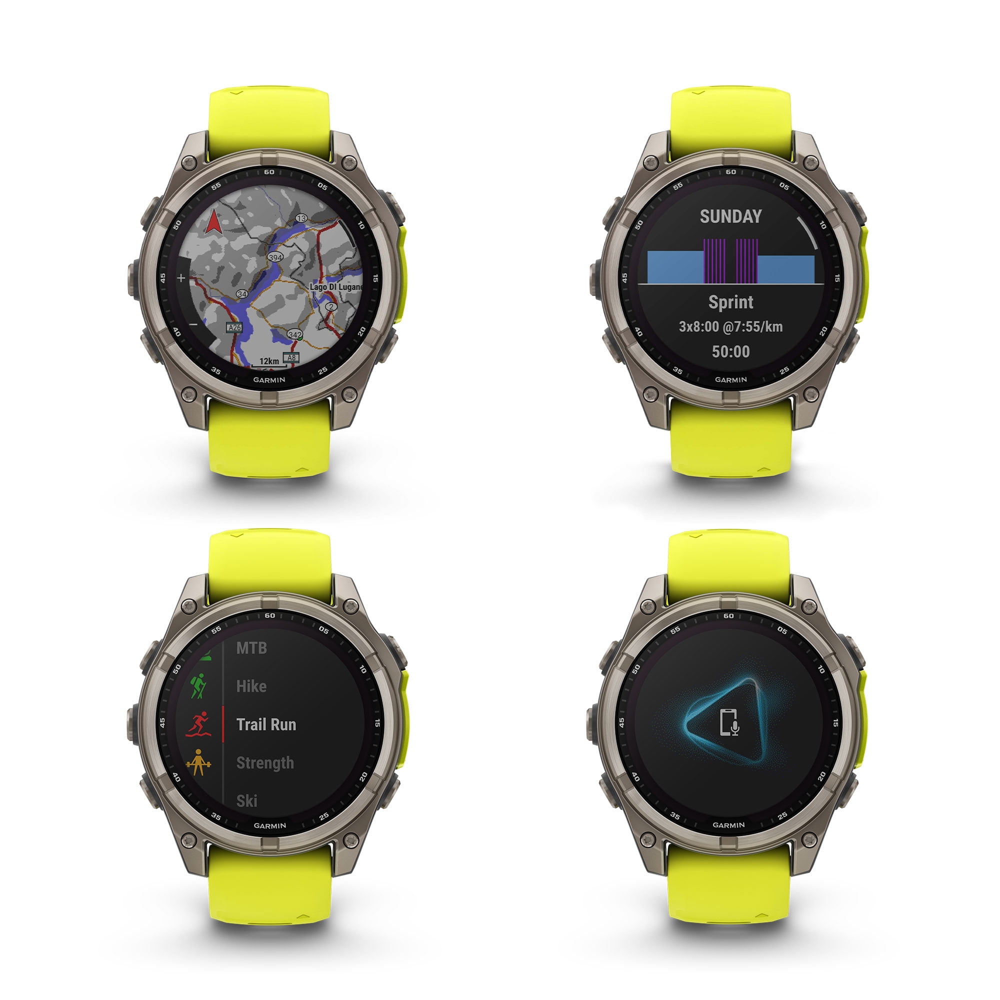 Garmin Fenix 8 47MM Solar Sapphire Multisport GPS Smartwatch Titanium with Amp Yellow Silicone Band, 48 Days Battery Life, Built-in LED flashlight, Fitness & Health Smart Watch Bundle for Men & Women