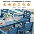 thumbnail image 2 of KINGYES All Weather Outdoor Dining Table with Umbrella Hole, HDPE Rectangular Patio Table for Backyard, Garden, Porch, Deck, Navy, 2 of 9