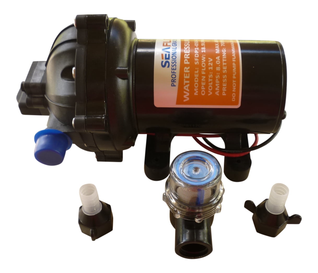 Details about   12V DC Fresh Water Pump With Hose Clamp Diaphragm Pump Self Priming FREE SHIP 