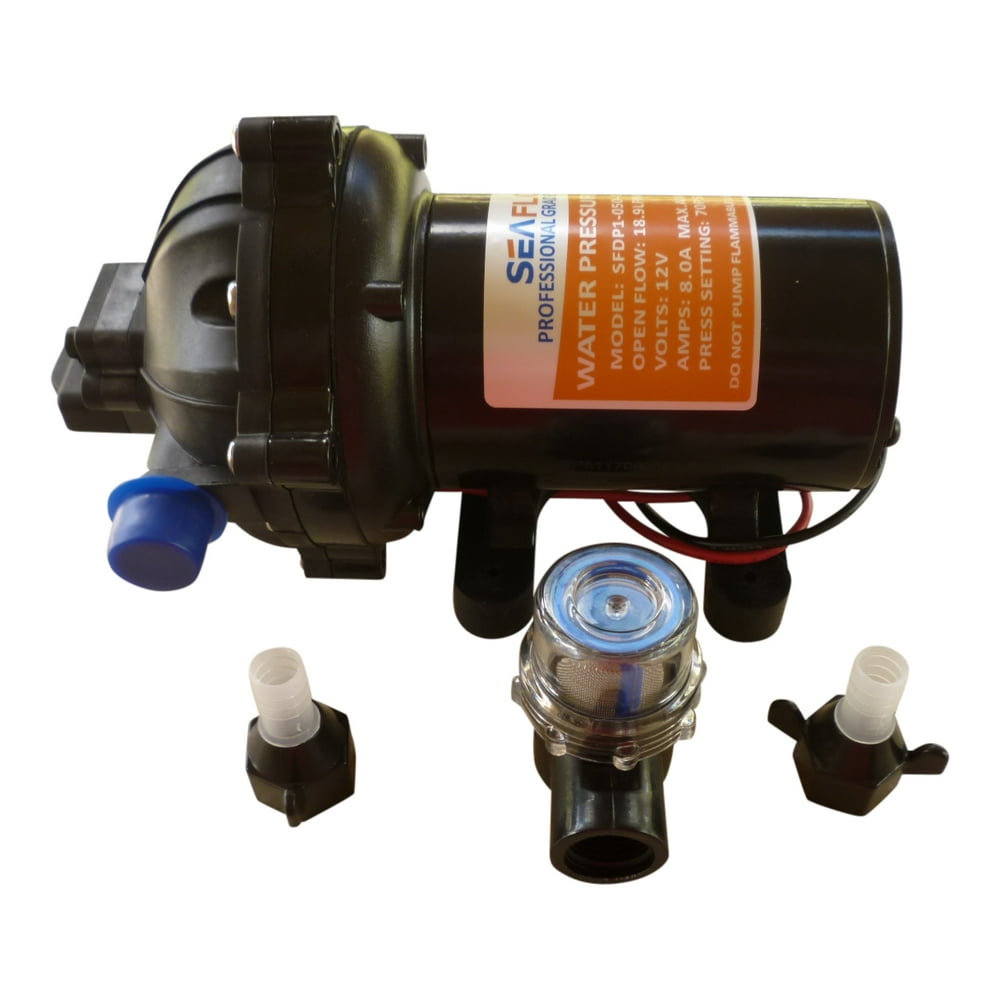 12v 5.0 GPM Water Pump QuickConnect Fittings 70PSI RV Boat Washdown