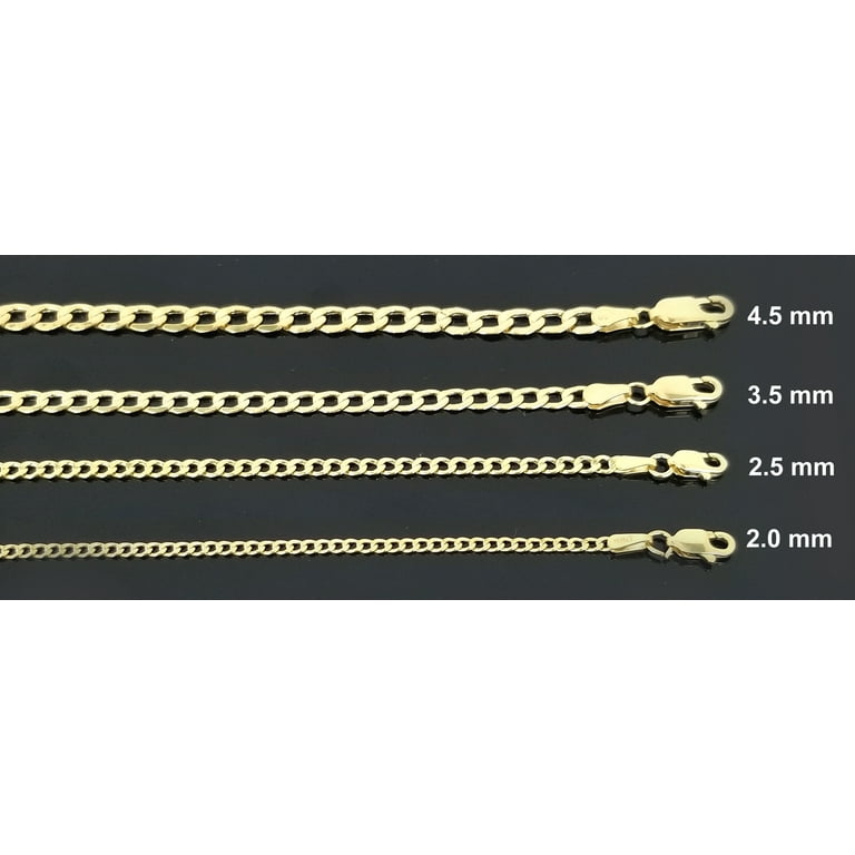 Real 10k Yellow Gold Hollow Cuban Men and Women Bracelet/Anklet 4.5 mm, 7" to 10"