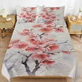 thumbnail image 6 of 3 Pcs Soft Bedding Set, Includes 1 Duvet Cover with Zipper And 2 Pillow Shams,Cherry Blossom Queen(90"×90"), 6 of 8