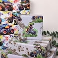 thumbnail image 6 of Reversible Monster Truck Wrapping Paper Roll for Boys Kids - Dinosaur in Pickup, Racing Car Gift Wrap Sheets for Birthday Baby Shower Holiday Party (Total 28.5sq.ft), 6 of 16
