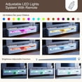 thumbnail image 4 of ARICOEASY Modern Wall Mounted TV Stand with LED Lights, Floating Entertainment Center for up to 85 Inch TV, High Gloss White Media Console with Storage & 2 Drawers, 4 of 8