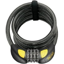 OnGuard 8031GLO D Man Lit Tum Lock Combo Coil - Black, 185 x 12 cm