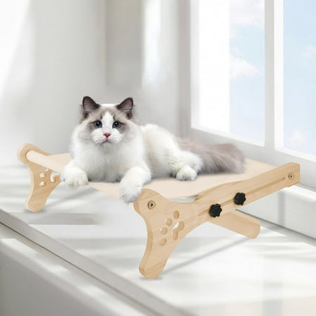 ZYNERY Cat Window Perch, Hammock, Indoor Window Shelve Seat, Adjustable Sturdy Cat Bed, for Cat Sunbath, Window Sill, Bedside