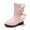 Pink, variant on GJSYRH Girls Winter Boots Cute Bowknot Pompon Winter Snow Boots Sweetheart Princess Mid-Calf Leather Warm Boots Khaki 6-7 Years