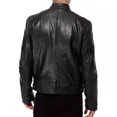 thumbnail image 5 of Chaqueta de cuero para motocicleta para hombre, chaquetas ajustadas de PU con solapa, abrigo de cuero informal a prueba de viento con cremallera para otoño e invierno, ropa para hombre, 5 of 5
