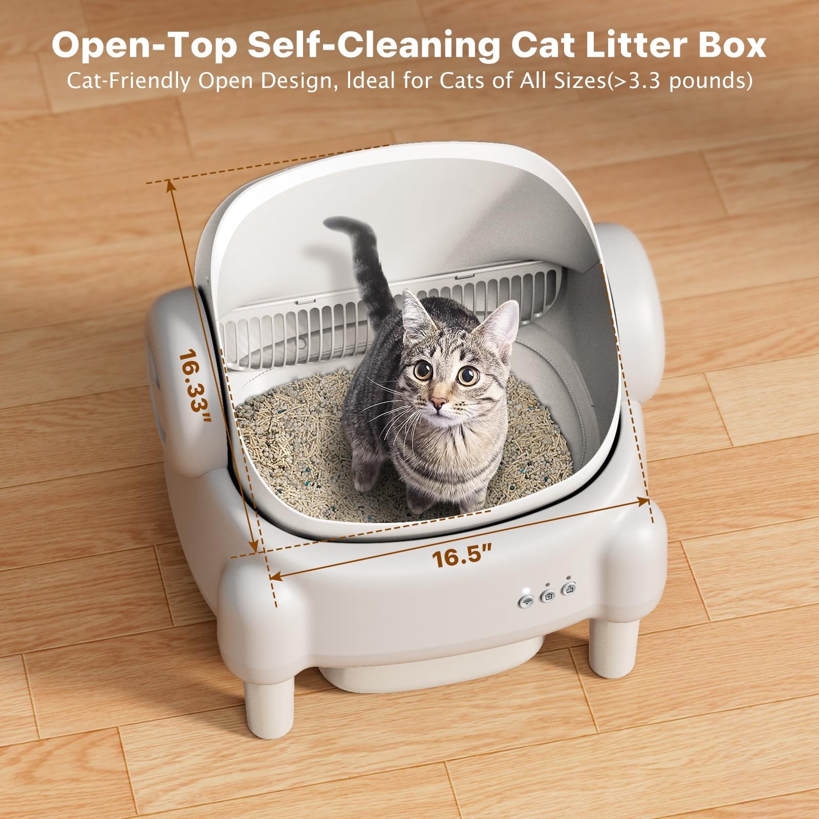 ECORUI Self Cleaning Litter Box: A Safe, Spacious, and Convenient Solution for Multi-Cat Homes  Key Features:  Generous Entrance: 16.5" x 16.5" entrance for easy access and exit, ensuring no claustro