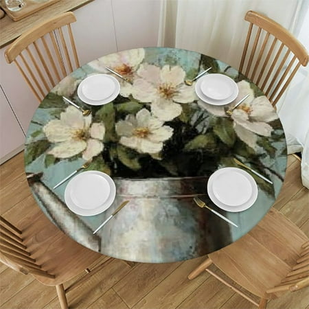 

Autua Floral Round Tablecloth Stain-Resistant Washable Indoor Outdoor 54 -58