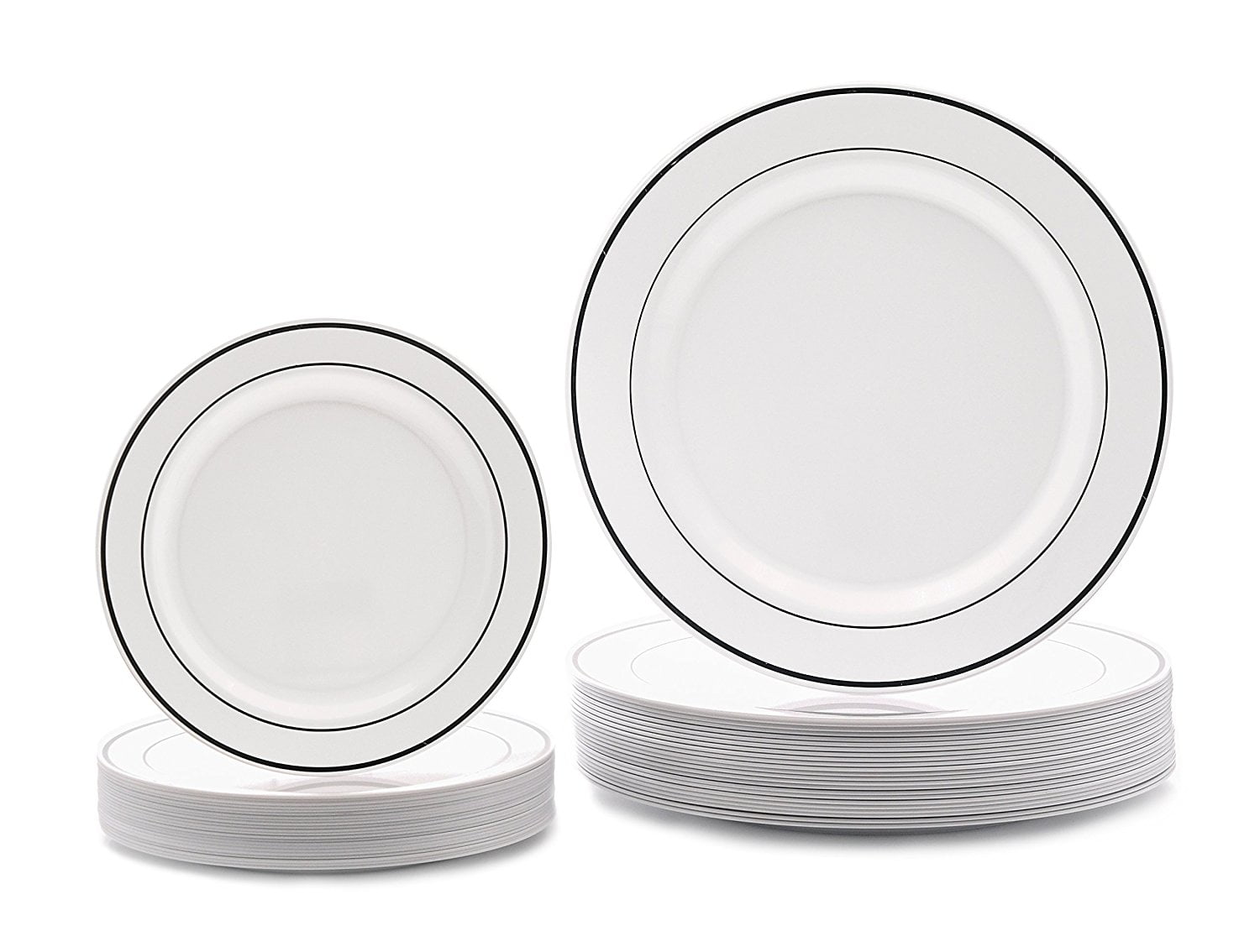 white plastic disposable plates