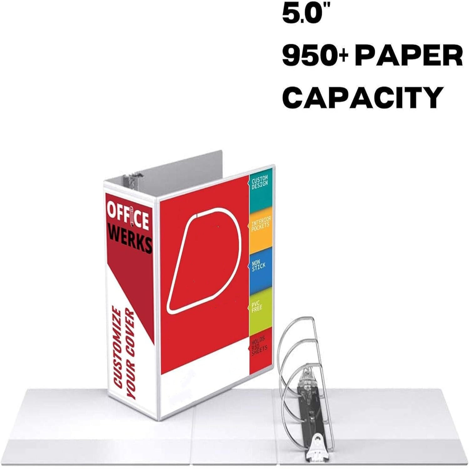 3 Ring Binder, Professional D Ring 5 Inch, Presentation Folder for Standard Pages 8.5 x 11 with Pockets