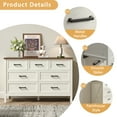 thumbnail image 4 of YouTrend 7 Drawer Farmhouse Dresser,Wood Adult Rustic Chest of Drawer with Metal Handles for Bedroom Living Room Hallway,Burlywood & White, 4 of 11
