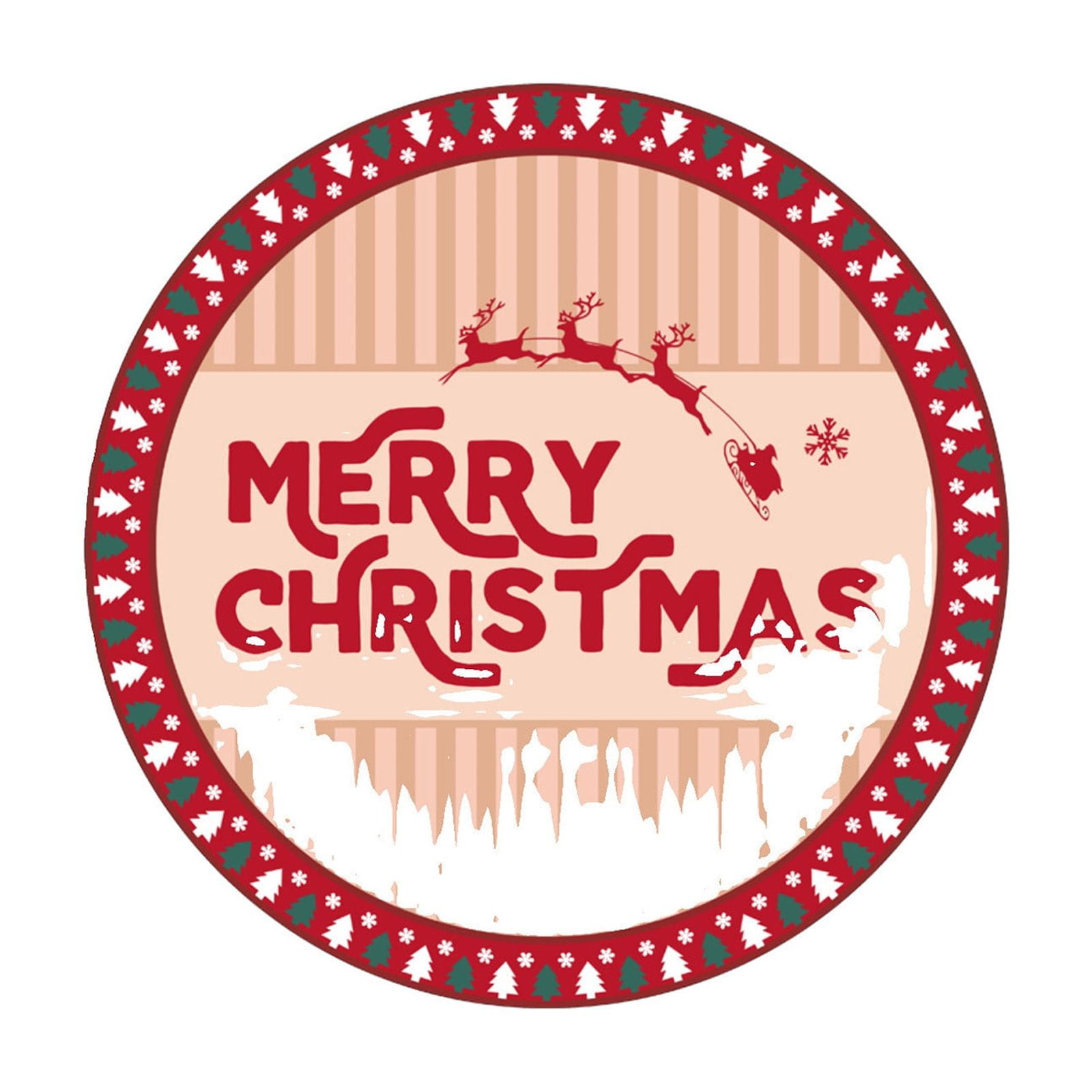 Round Christmas Decoration Carpet 23.62In Festive Red - Wear- Material Party Arrangement Home Holiday Decoration Christmas Gift Wrapping Festival Creation Decor