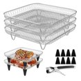 thumbnail image 6 of 3 Layer Stainless Steel Stackable Dehydrator Square Rack With 8 Silicone Feet, 6 of 9