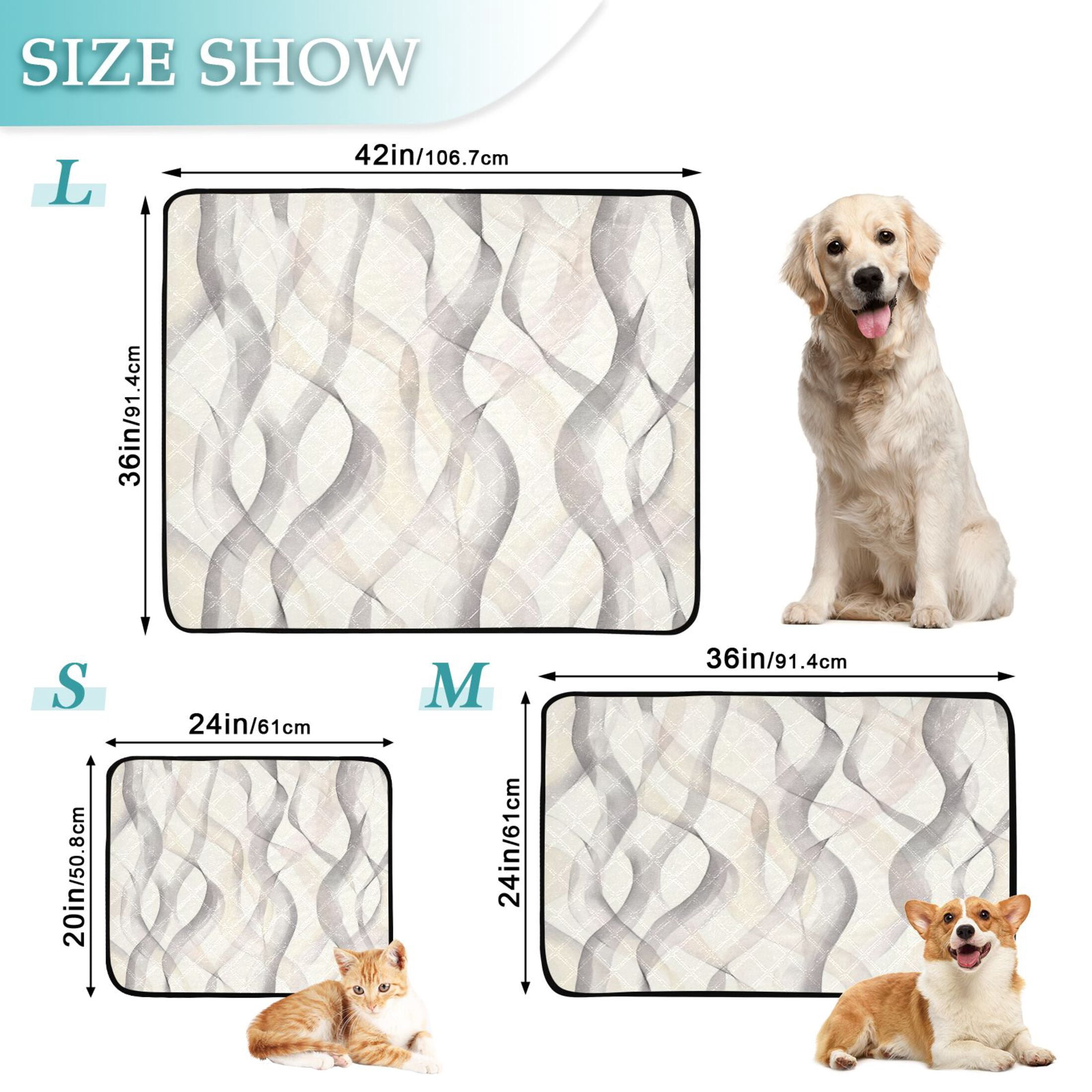 Washable Pet Pee Pads with Super Absorbent Reusable Training Pads for Dogs & Cats Pastel Thin Lines