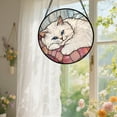 thumbnail image 4 of Gnwei Stained Glass Window Hanging Cute Cat 7.8" - Suncatcher Door Garden Sun Catcher Decor Birthday Mother's Day Christmas Comfort Gifts for Lost Pet Woman Mom Friend, 4 of 9