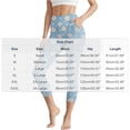 thumbnail image 3 of DIOAZUD Women's High Waisted Capri Jeggings with Pockets Printed Yoga Pants Workout Tights Blue S-XXXL, 3 of 8
