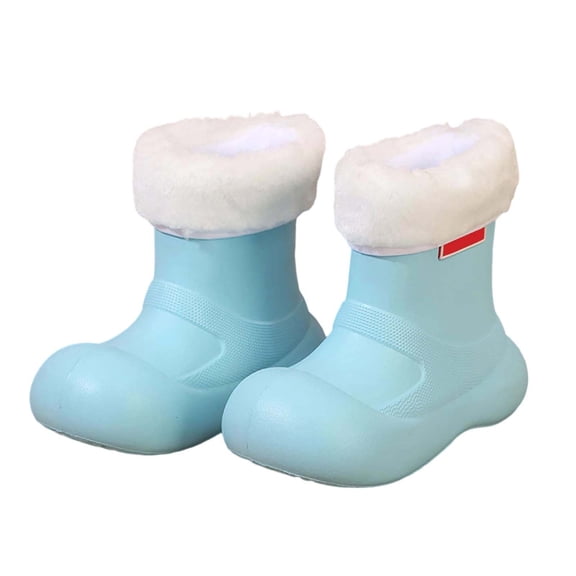 Hifoo Kids Rain Boots Girls Winter Snow Boots With Warm Comfortable Rubber Booties Toddler Outdoor Play Shoes Holiday Child Footwear