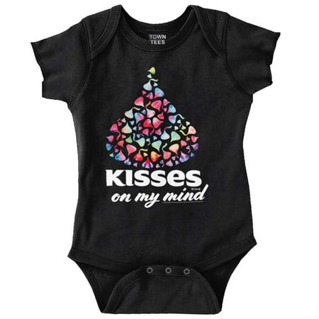 

Kisses on My Mind Hershey s Chocolate Romper Boys or Girls Infant Baby Brisco Brands 18M