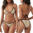 thumbnail image 3 of Xecao Egg and Avocado Print Women's Stretchy Bikini Set Adjustable Straps Two-Piece Swimsuit for Swimming Sunbathing, 3 of 5