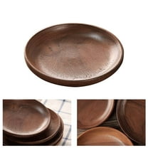 GOOHOCHY Brown Round Wood Plate for Food Serving Made of Durable Ecofriendly Great for Meals and Appetizers 20x20cm