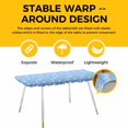 thumbnail image 4 of Christmas Sky Blue Table Cloths for 8 Foot Rectangle Tables, Xmas Snowflakes Winter Minimalist Patio Waterproof Elastic Fitted Tablecloths, Washable Rectangular Table Cover for Camping, 4 of 8