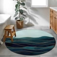 thumbnail image 3 of Round Rugs 4Ft, Turquoise Round Area Rug Washable Indoor Throw Carpet, Modern Abstract Geometric Art Golden Soft Non Slip Circle Rug for Kitchen Nursery Room Home Decor Aesthetic, 3 of 8