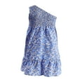 thumbnail image 3 of Robe Mère et Fille Sans Manches à une Épaule, Robe d'Été à Fleurs, 3 of 9