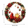 thumbnail image 2 of Christmas Wreath with Red Cardinal and Lit Lantern Hanging Decor for Front Door Indoor Home Holiday Decoration, 2 of 4